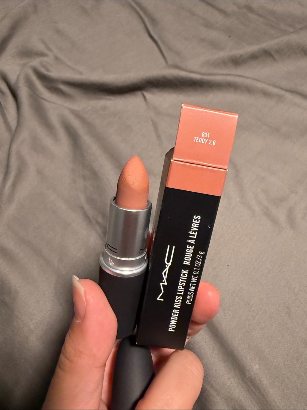 MAC Cosmetics Powder Kiss Lipstick Teddy 2.0 Nude Peach